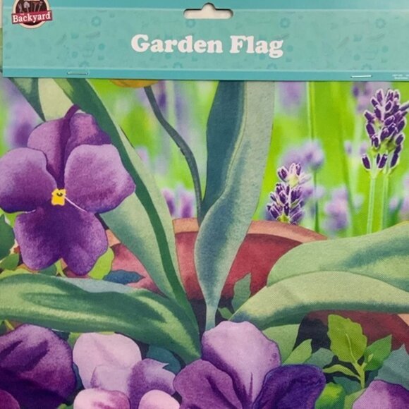Garden Yard Flag Pansies Flower Pot Floral Purple Multicolor 12 X 18 in - Picture 5 of 13